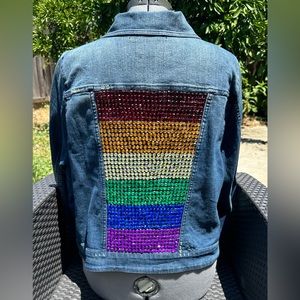 PRIDE Rainbow Jean Jacket